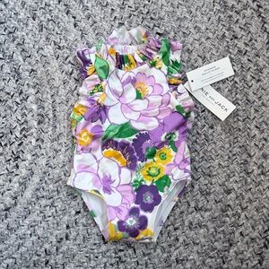 Janie and Jack Purple Floral Swimsuit